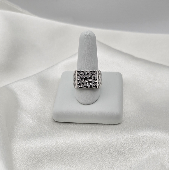 Sterling Silver 925 Moissanite Iced Luxury Nugget Ring